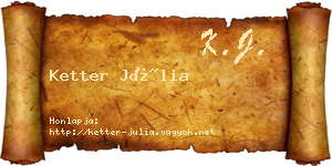 Ketter Júlia névjegykártya